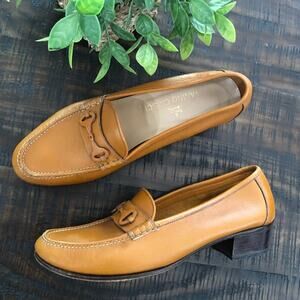 Tanino Crisci Vintage Horsebit Tan Leather Loafers 8